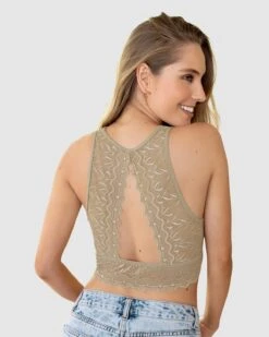 High-neck Unlined Lace Crop Top Wireless Bralette 22 High-neck Unlined Lace Crop Top Wireless Bralette -Fitted Clothes Shop 015807 882 1200X1500 2
