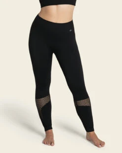 High Waist Sports Leggings Double-Layered Waistband & Breathable Legs