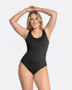 Scoop Back Cheeky Scalloped One-Piece Shaper Swimsuit -Fitted Clothes Shop 19A045 700 1200X1500 usa 4
