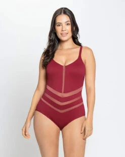 Ribbed One-Piece Slimming Swimsuit