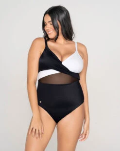 Cross-Front Contrast Graphic One-Piece Slimming Swimsuit -Fitted Clothes Shop 19A057L 700 1200x1500 2022 1