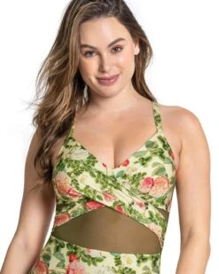 One-Piece Swimsuit With Slimming Compression And Tulle Details -Fitted Clothes Shop 19A057S 898 1200X1500 usa 4