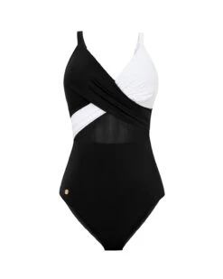 Cross-Front Contrast Graphic One-Piece Slimming Swimsuit -Fitted Clothes Shop 19A057 700 1200x1500 2022 RENDER 1