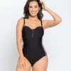 Convertible Zip Top One-Piece Slimming Swimsuit