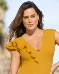 Ribbed One-Piece Slimming Swimsuit With Ruffles 22 Ribbed One-Piece Slimming Swimsuit With Ruffles -Fitted Clothes Shop 19A103N 122 1200X1500 5